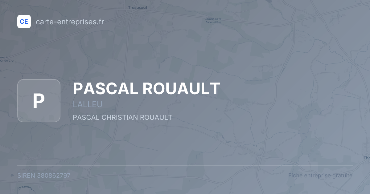 PASCAL ROUAULT — 380862797 — fiche entreprise