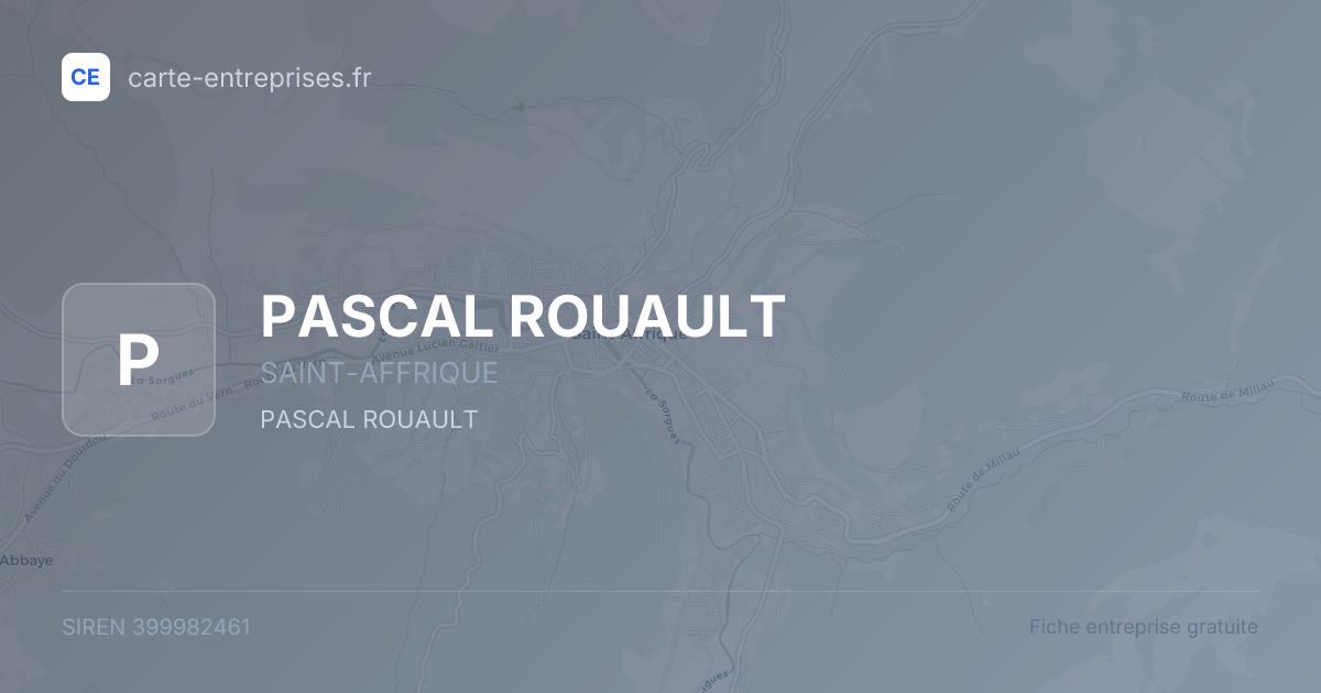 PASCAL ROUAULT — 399982461 — fiche entreprise