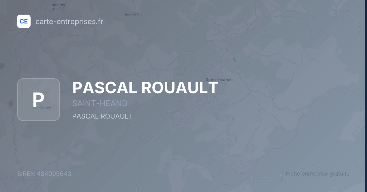 PASCAL ROUAULT — 484099643 — fiche entreprise