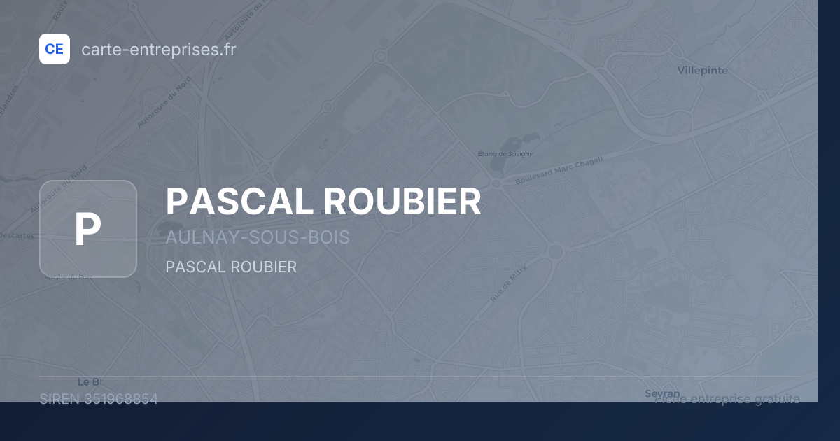 PASCAL ROUBIER — 351968854 — fiche entreprise