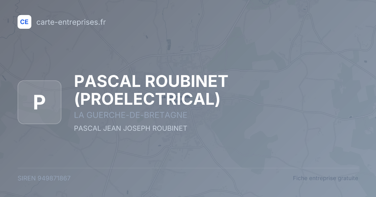 PASCAL ROUBINET (PROELECTRICAL) — 949871867 — fiche entreprise