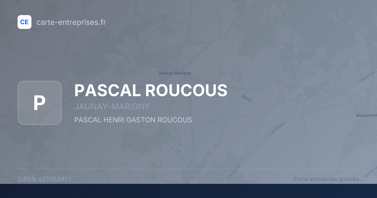 PASCAL ROUCOUS — 425053451 — fiche entreprise