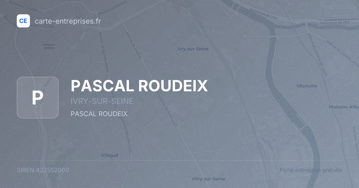 PASCAL ROUDEIX — 422552000 — fiche entreprise