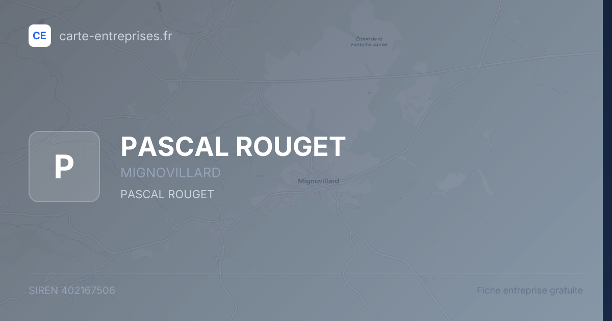 PASCAL ROUGET — 402167506 — fiche entreprise