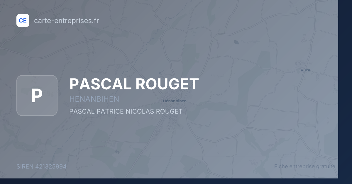 PASCAL ROUGET — 421325994 — fiche entreprise