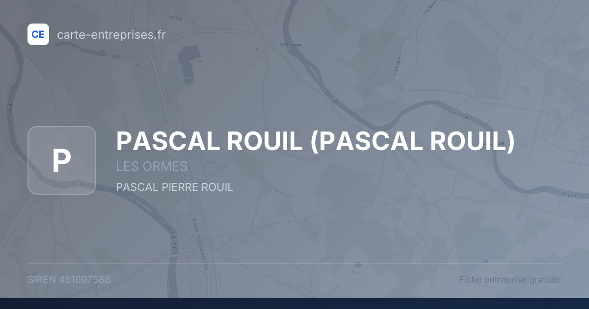 PASCAL ROUIL — 451097588 — fiche entreprise