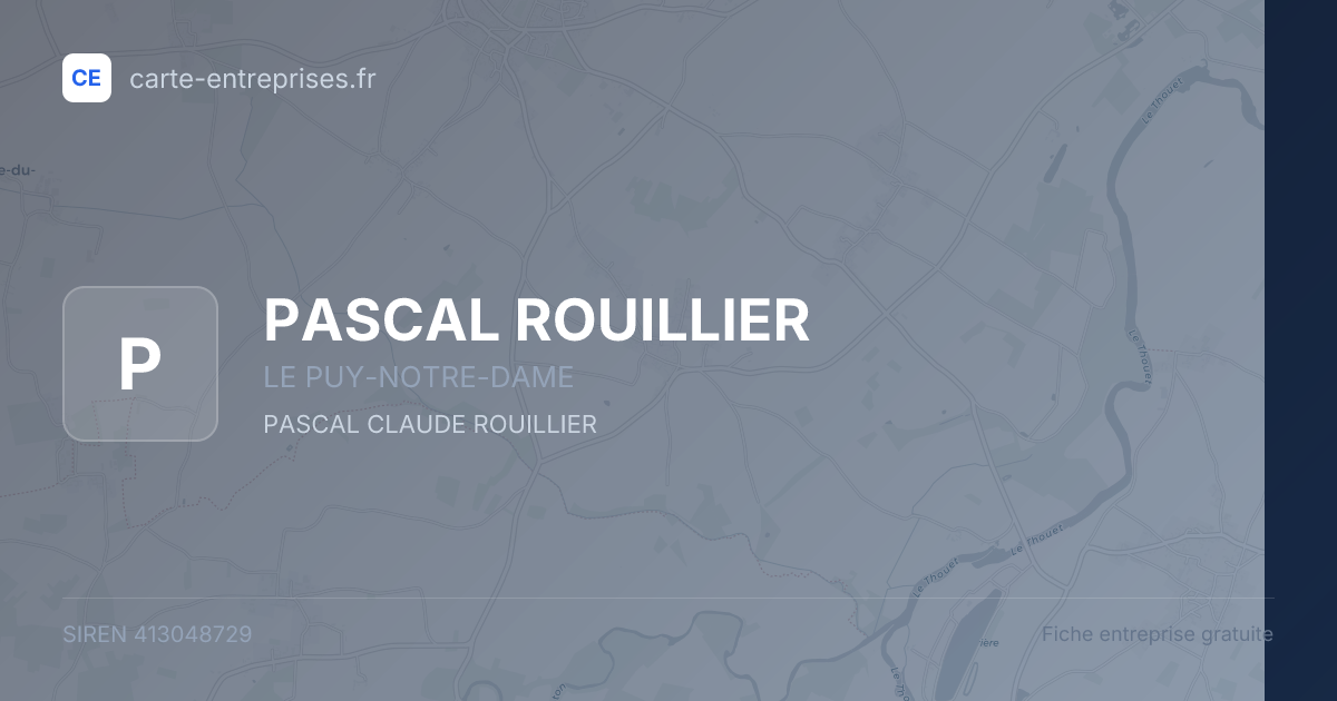 PASCAL ROUILLIER — 413048729 — fiche entreprise