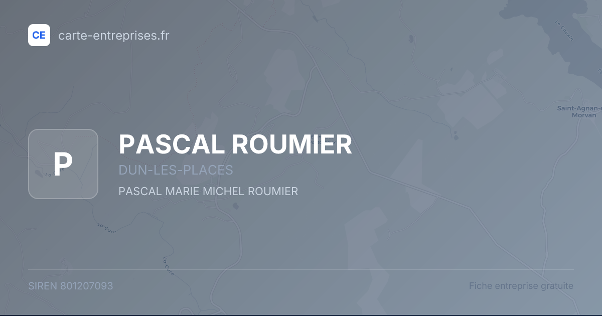 PASCAL ROUMIER — 801207093 — fiche entreprise