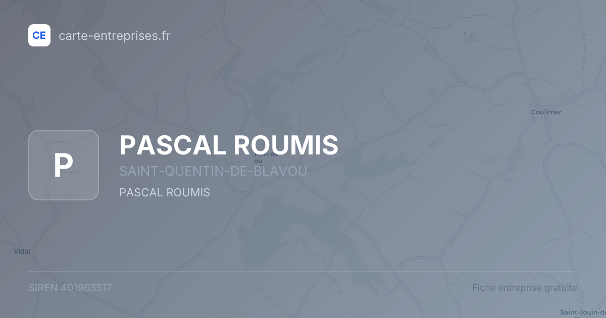 PASCAL ROUMIS — 401963517 — fiche entreprise