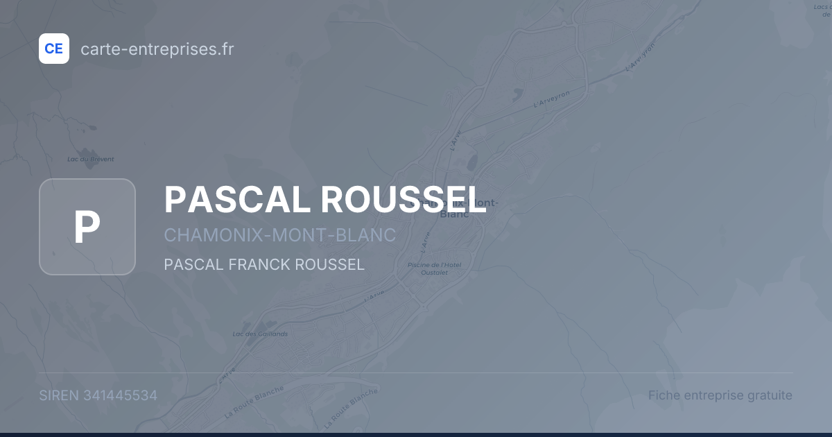 PASCAL ROUSSEL — 341445534 — fiche entreprise