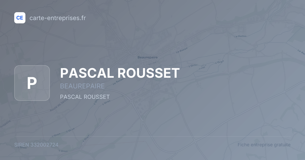 PASCAL ROUSSET — 332002724 — fiche entreprise