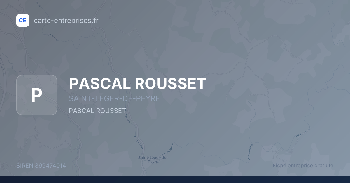 PASCAL ROUSSET — 399474014 — fiche entreprise