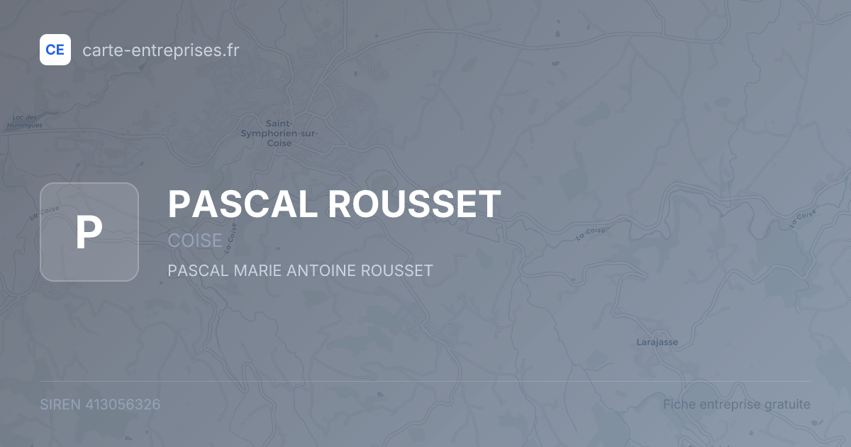 PASCAL ROUSSET — 413056326 — fiche entreprise