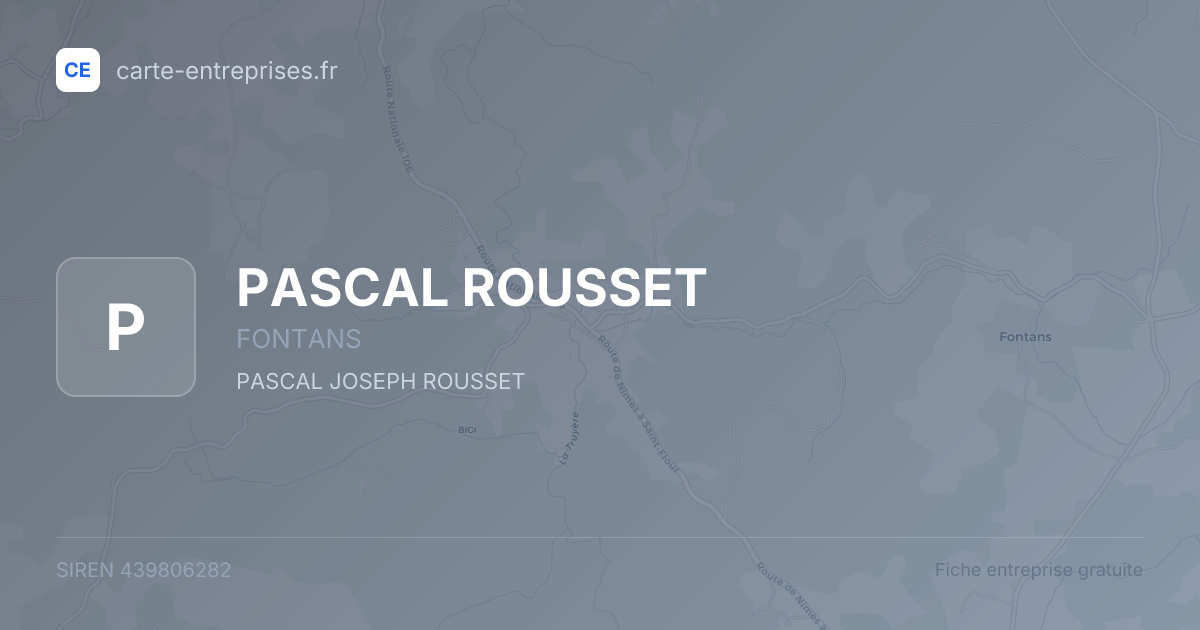 PASCAL ROUSSET — 439806282 — fiche entreprise