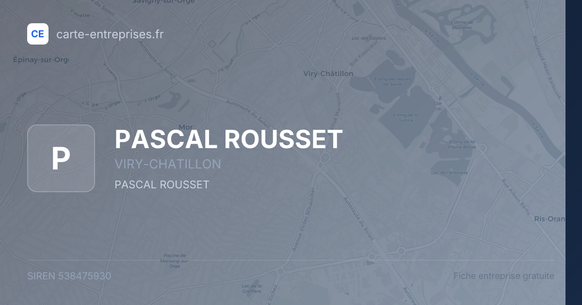 PASCAL ROUSSET — 538475930 — fiche entreprise