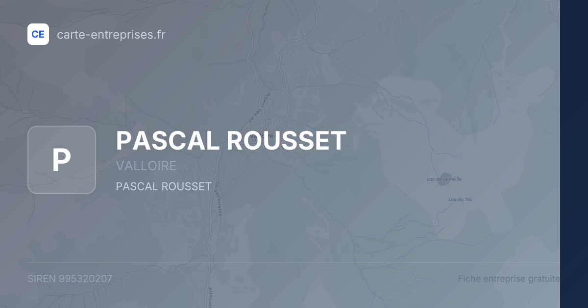 PASCAL ROUSSET — 995320207 — fiche entreprise