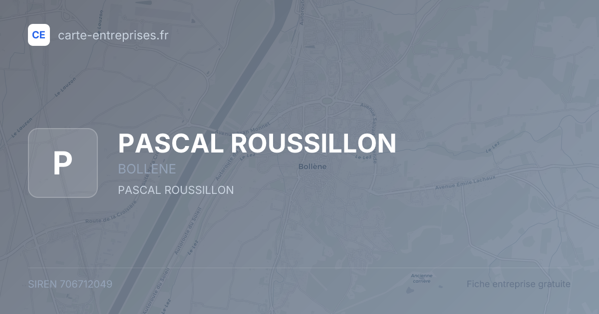 PASCAL ROUSSILLON — 706712049 — fiche entreprise