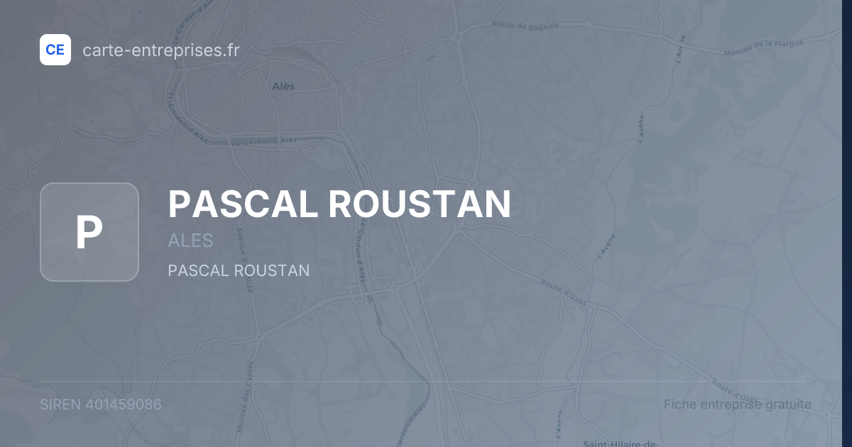 PASCAL ROUSTAN — 401459086 — fiche entreprise