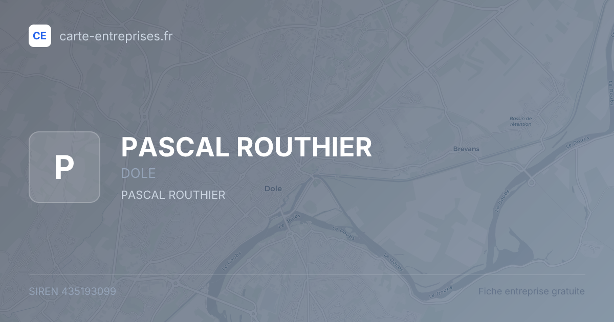 PASCAL ROUTHIER — 435193099 — fiche entreprise