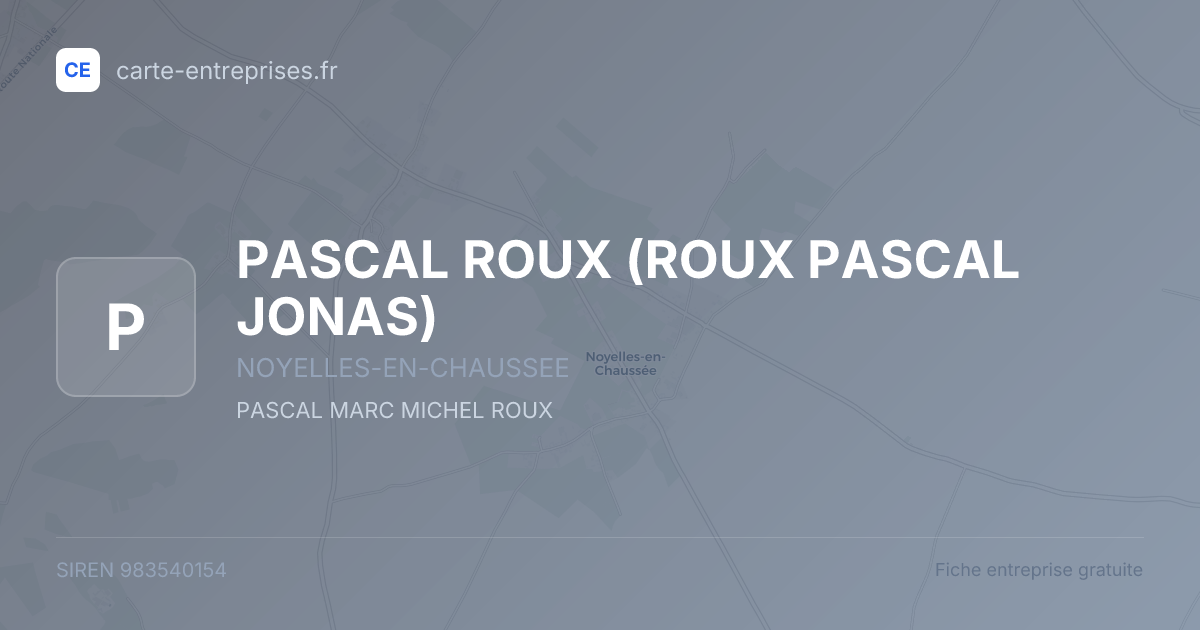 PASCAL ROUX (ROUX PASCAL JONAS) — 983540154 — fiche entreprise