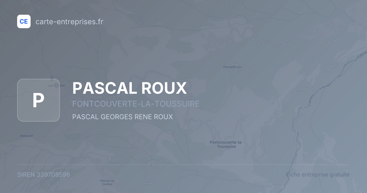 PASCAL ROUX — 339708596 — fiche entreprise