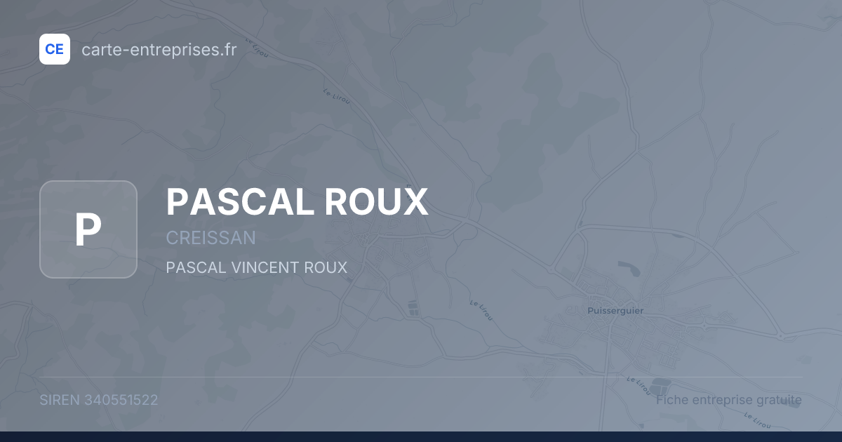 PASCAL ROUX — 340551522 — fiche entreprise