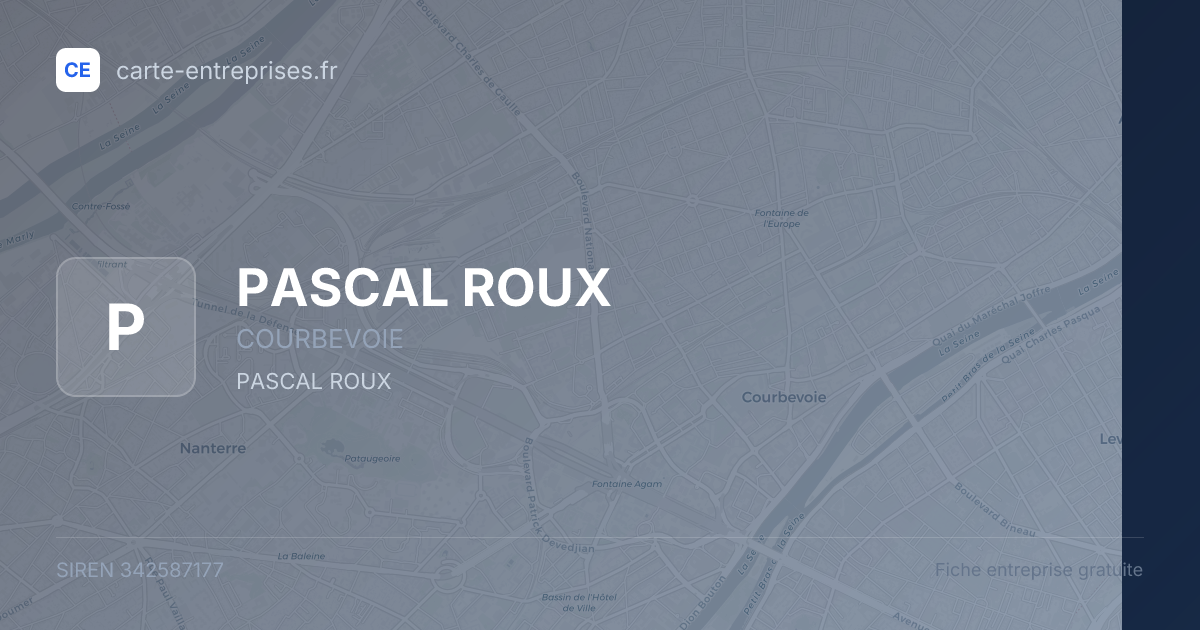 PASCAL ROUX — 342587177 — fiche entreprise