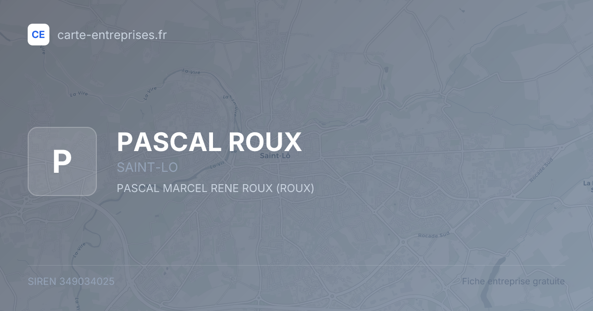 PASCAL ROUX — 349034025 — fiche entreprise
