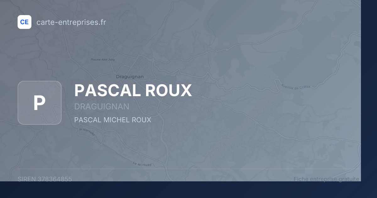 PASCAL ROUX — 378364855 — fiche entreprise