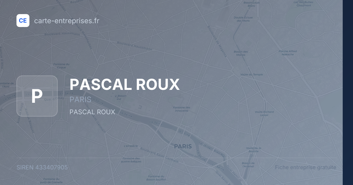 PASCAL ROUX — 433407905 — fiche entreprise