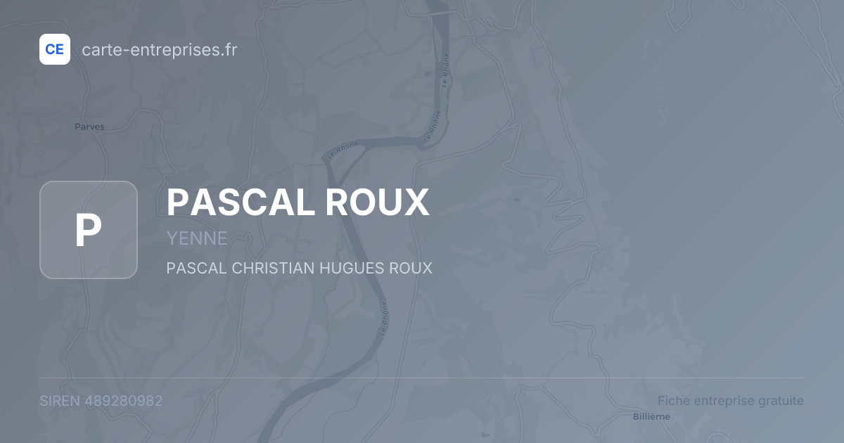 PASCAL ROUX — 489280982 — fiche entreprise