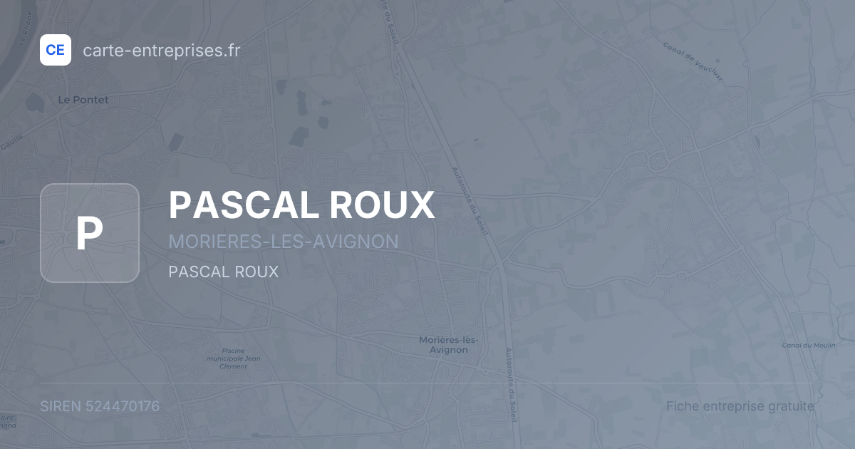 PASCAL ROUX — 524470176 — fiche entreprise