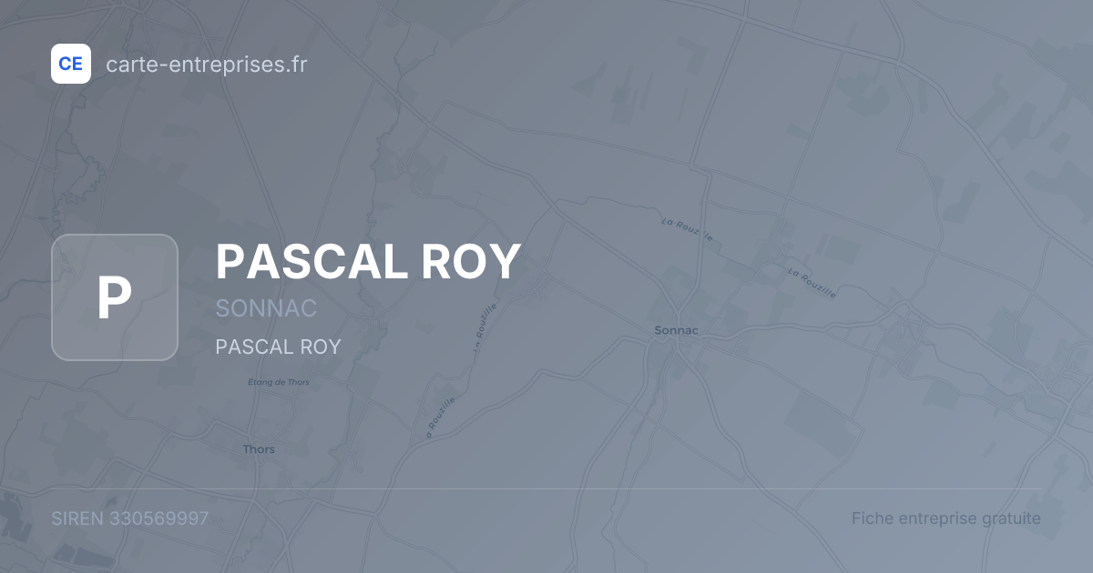 PASCAL ROY — 330569997 — fiche entreprise