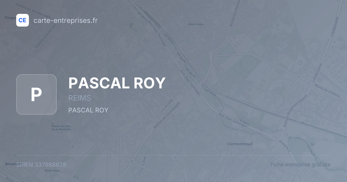 PASCAL ROY — 337988828 — fiche entreprise