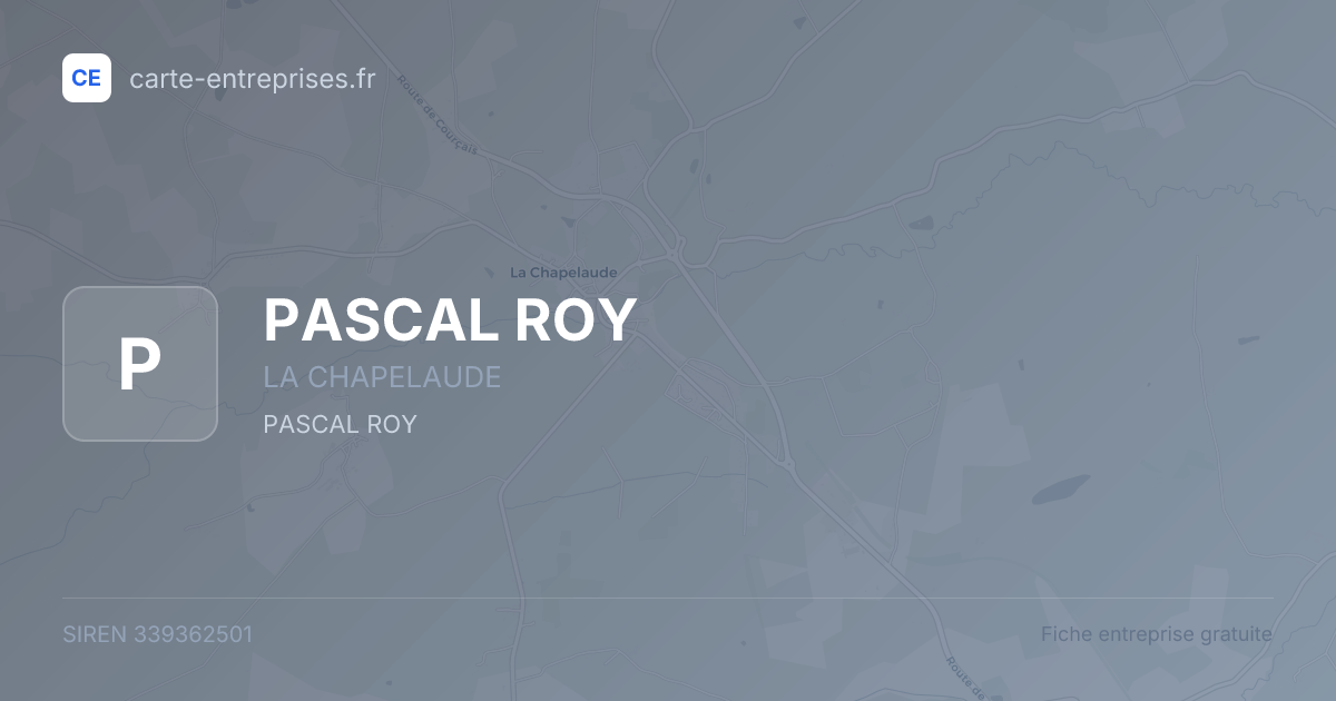 PASCAL ROY — 339362501 — fiche entreprise