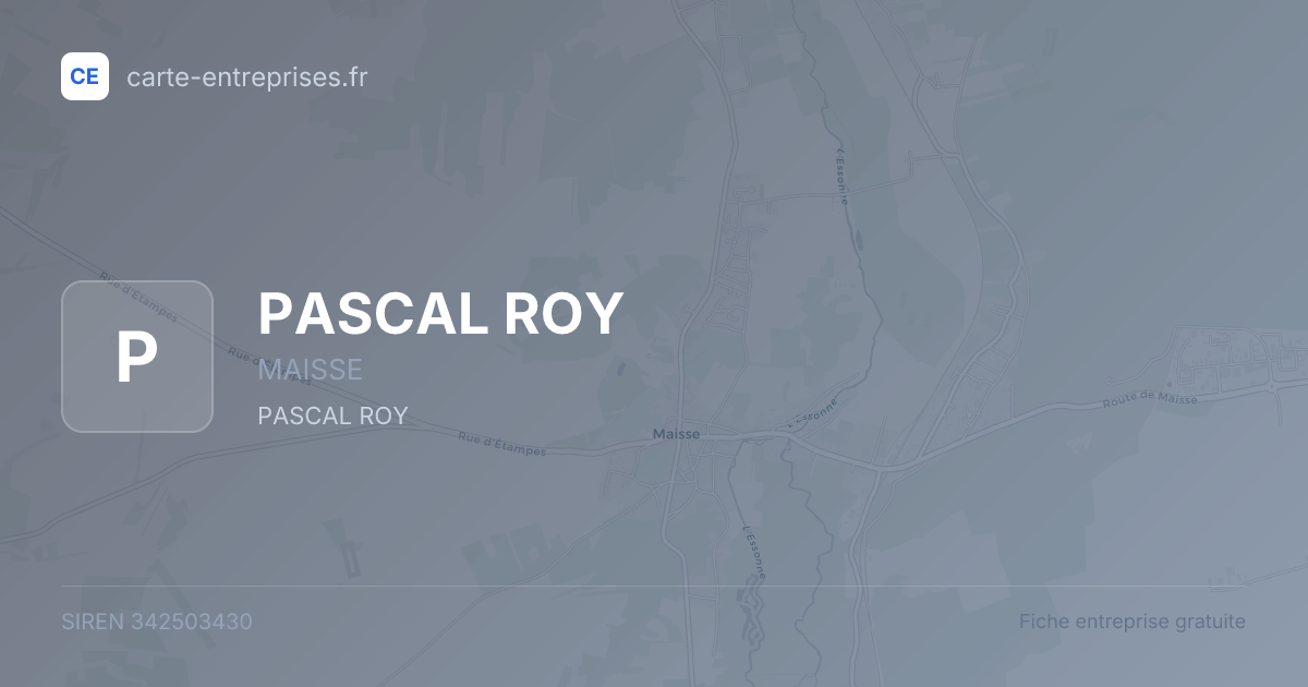 PASCAL ROY — 342503430 — fiche entreprise
