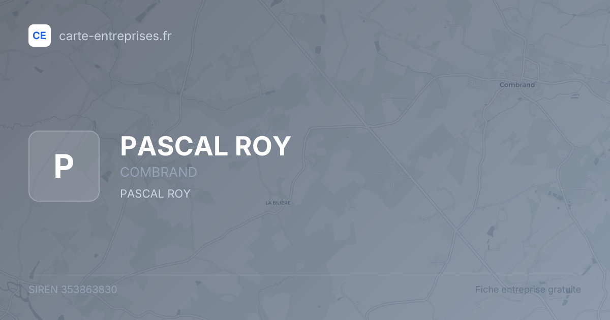 PASCAL ROY — 353863830 — fiche entreprise