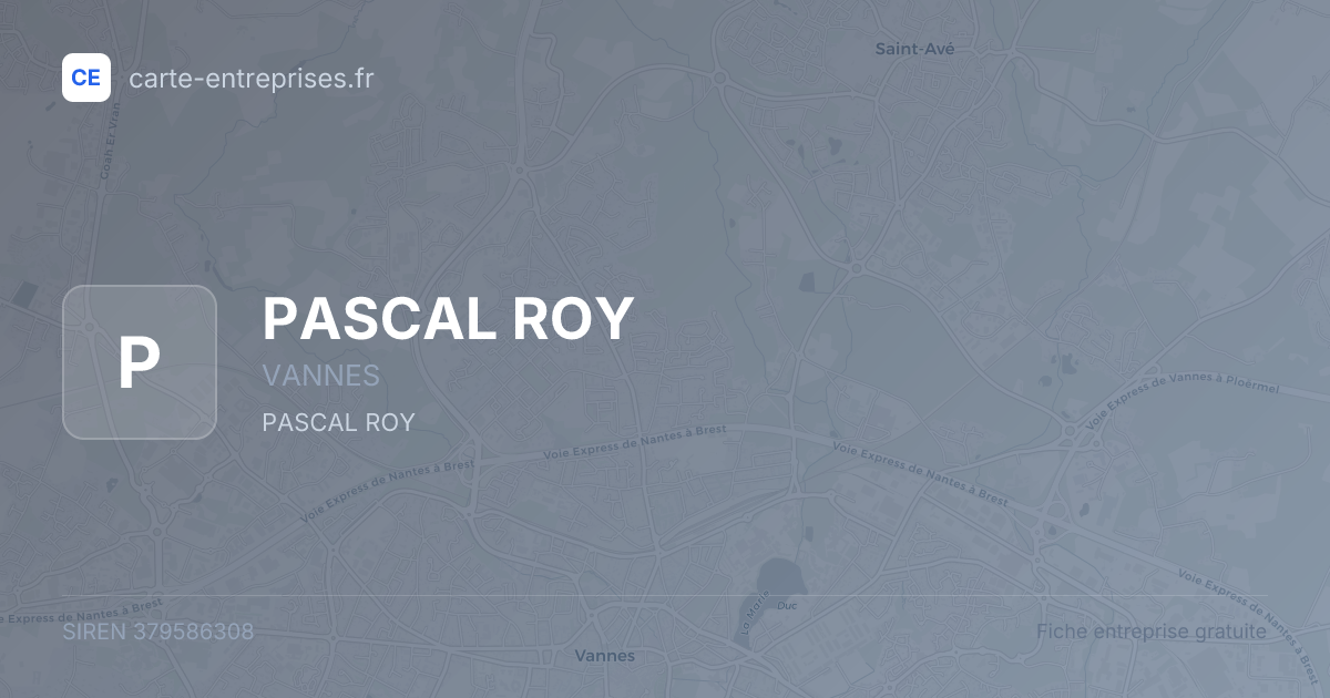 PASCAL ROY — 379586308 — fiche entreprise