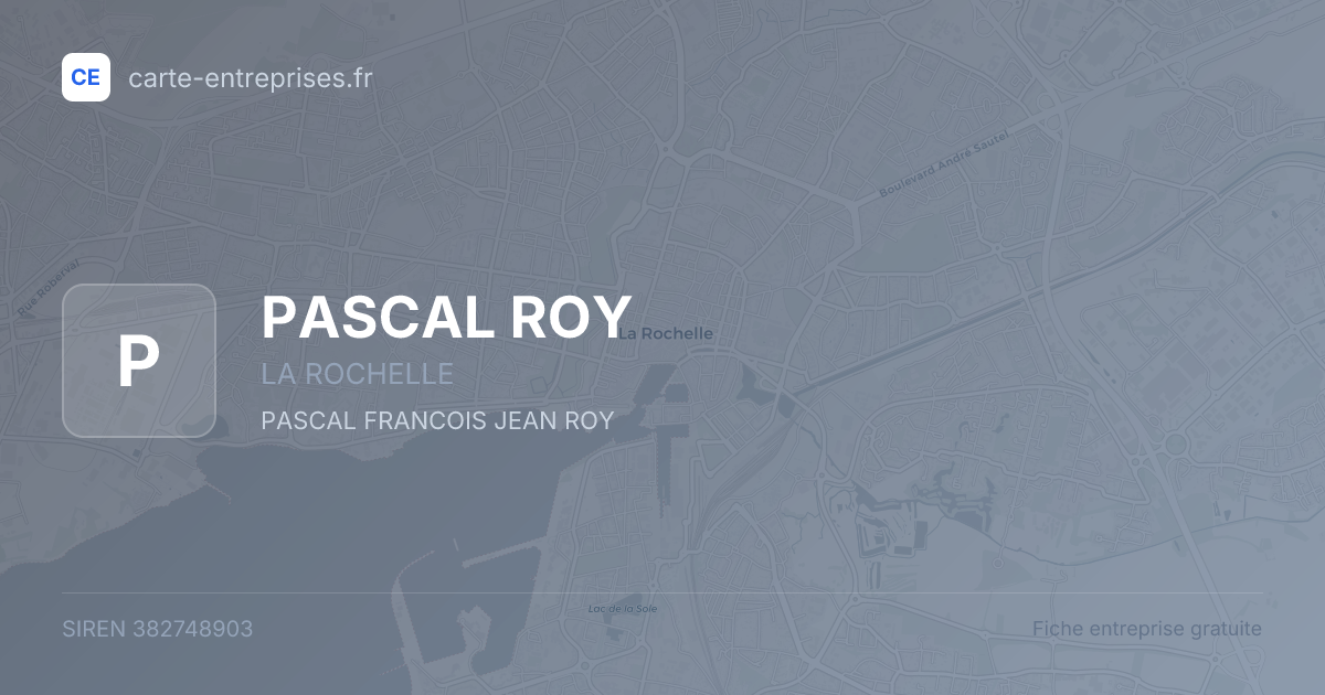 PASCAL ROY — 382748903 — fiche entreprise