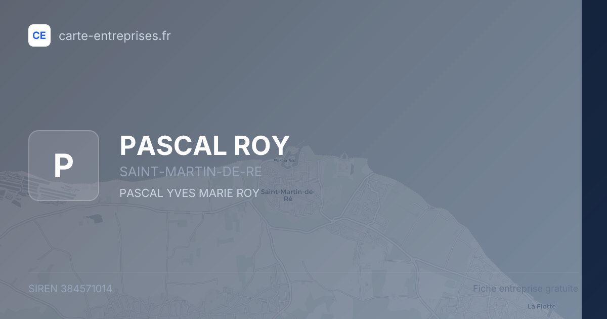PASCAL ROY — 384571014 — fiche entreprise