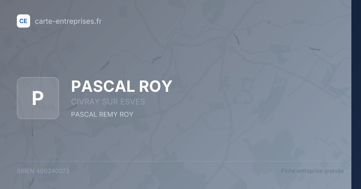 PASCAL ROY — 400240073 — fiche entreprise