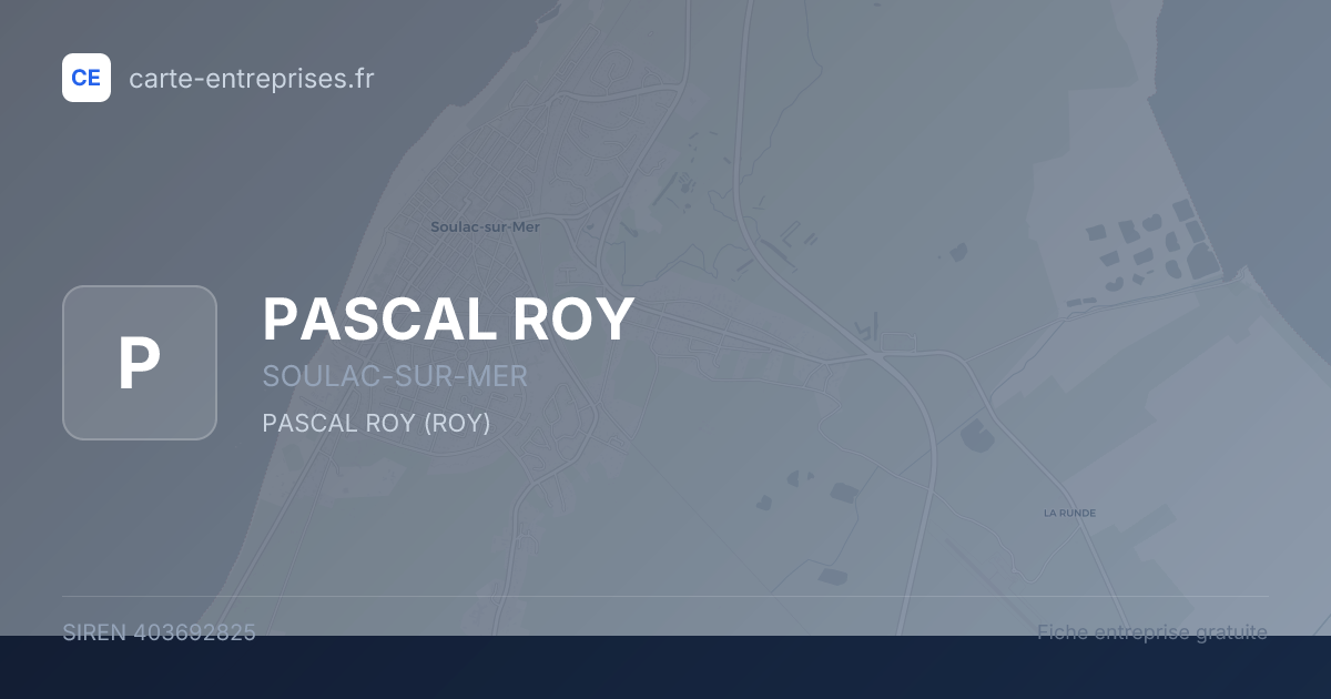 PASCAL ROY — 403692825 — fiche entreprise