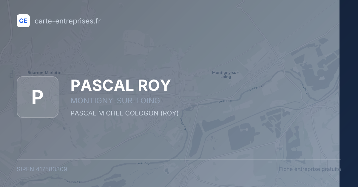 PASCAL ROY — 417583309 — fiche entreprise