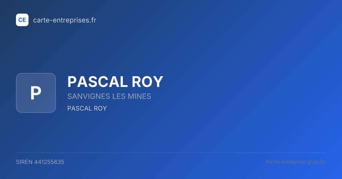 PASCAL ROY — 441255635 — fiche entreprise