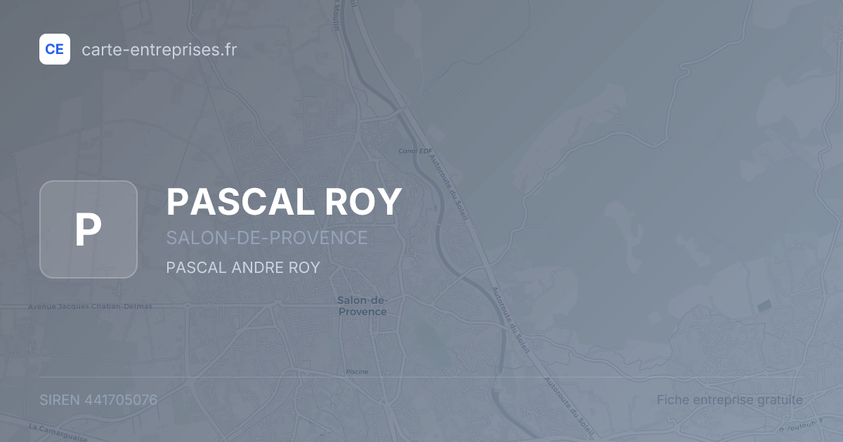 PASCAL ROY — 441705076 — fiche entreprise