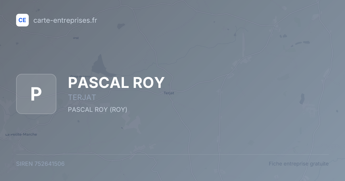 PASCAL ROY — 752641506 — fiche entreprise