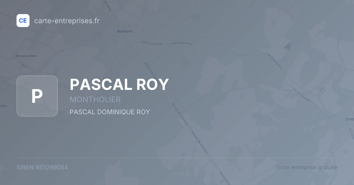 PASCAL ROY — 953299054 — fiche entreprise