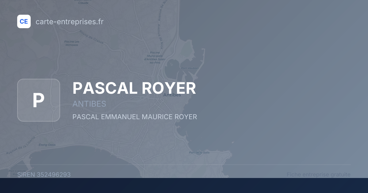 PASCAL ROYER — 352496293 — fiche entreprise