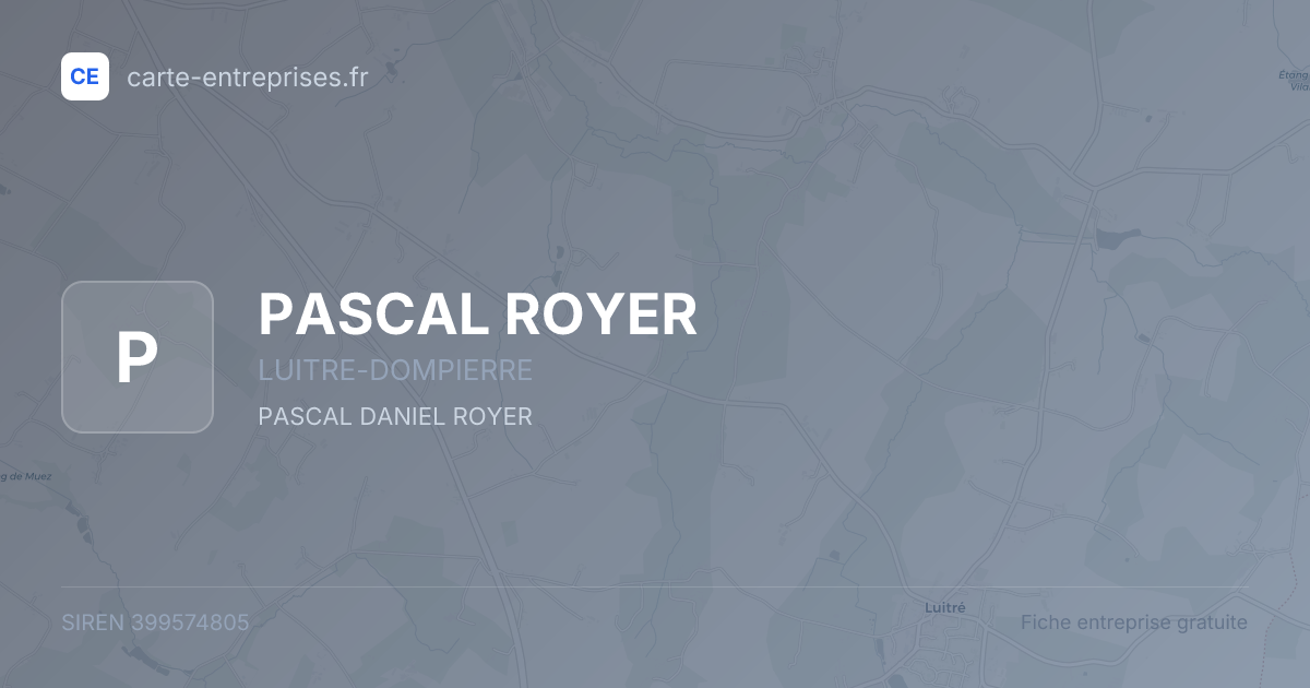 PASCAL ROYER — 399574805 — fiche entreprise