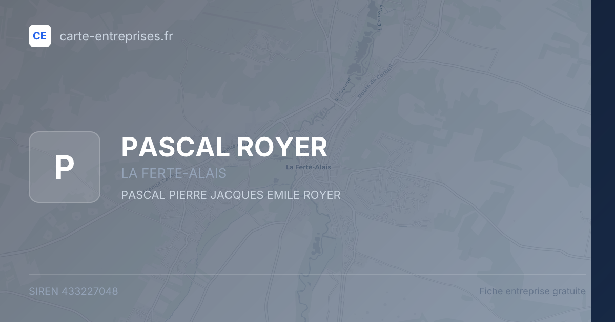 PASCAL ROYER — 433227048 — fiche entreprise